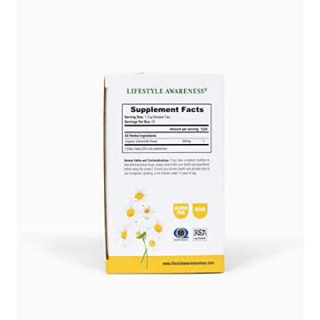 Lifestyle Awareness Organic Chamomile Tea, Caffeine Free, 20 Tea Bags
