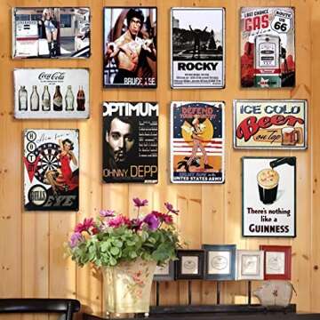 HZYXH Texas 500 Program Cover Nascar Tin Sign Vintage Wall Poster Retro Iron Painting Metal Plaque Sheet for Bar Cafe Garage Home Gift 8x12 in