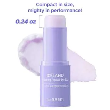 THESAEM Iceland Hydrating Peptide Eye Stick 0.24oz - Elasticity, Cooling, Moisturizing Eye Balm for Loose Skin – Under Eye Treatment - Balm to Smooth Skin Texture - Daisy Flower Scent