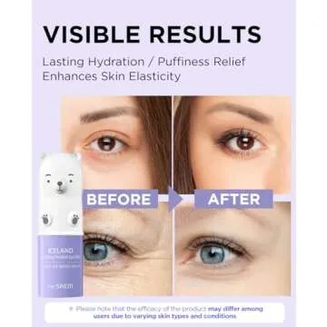 THESAEM Iceland Hydrating Peptide Eye Stick 0.24oz - Elasticity, Cooling, Moisturizing Eye Balm for Loose Skin – Under Eye Treatment - Balm to Smooth Skin Texture - Daisy Flower Scent