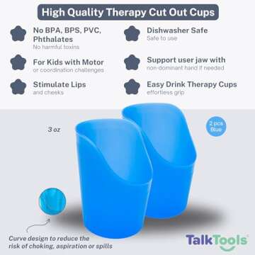 TalkTools Cut Out Cups - Motor and Coordination Support | Drinking Glass for Stable and Fixed Positi...