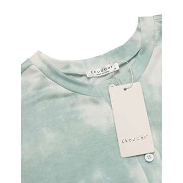 Ekouaer Tie Dye Pajamas Set Womens Loungewear Sleepwear 2 Piece PJ Sets