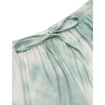 Ekouaer Tie Dye Pajamas Set Womens Loungewear Sleepwear 2 Piece PJ Sets