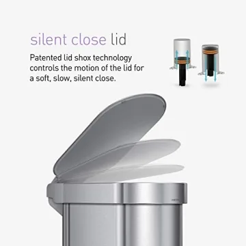 Simplehuman 12 Gallon Slim Step Trash Can for Small Spaces