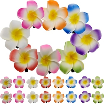 ROYHOO 40PCS Frangipani Artificial Foam Hair Clips for Bridal, Wedding, Luau, Beach, Tropical Party ...
