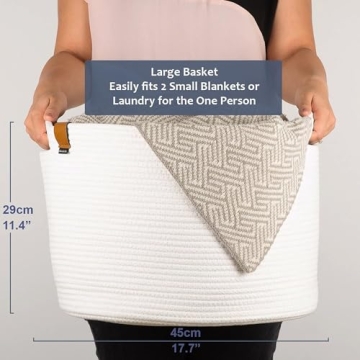 Large Cotton Rope Storage Basket for Home Organization