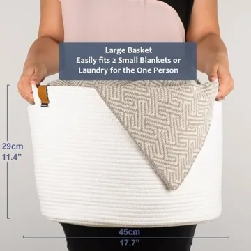Large Cotton Rope Storage Basket for Home Organization