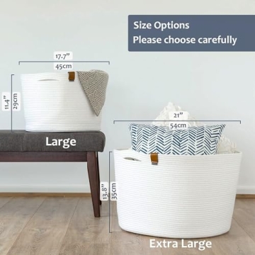 Large Cotton Rope Storage Basket for Home Organization