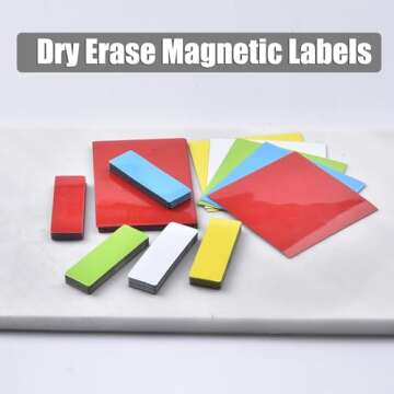 Realth Dry Erase Magnetic Labels Multicolor (2'' × 4'' 40 Pcs), Reusable Magnet Stickers, Magnets for Whiteboard, Magnetic Sticky Notes for Classroom Fridge Office, Name Tags for Teachers Students