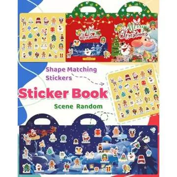 Reusable Christmas Sticker Books for Kids - Fun & Learning