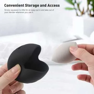 BEZOX Makeup Sponge Holder for Travel, Ventilated Make Up Blender Silicone Case for All Sponges, Easy Use Beauty Sponge Container - Black