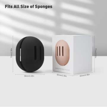 BEZOX Makeup Sponge Holder for Travel, Ventilated Make Up Blender Silicone Case for All Sponges, Easy Use Beauty Sponge Container - Black