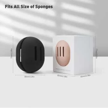 BEZOX Makeup Sponge Holder for Travel, Ventilated Make Up Blender Silicone Case for All Sponges, Easy Use Beauty Sponge Container - Black