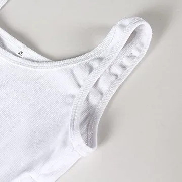 Artfish Women's Adjustable Ribbed Crop Tank Top