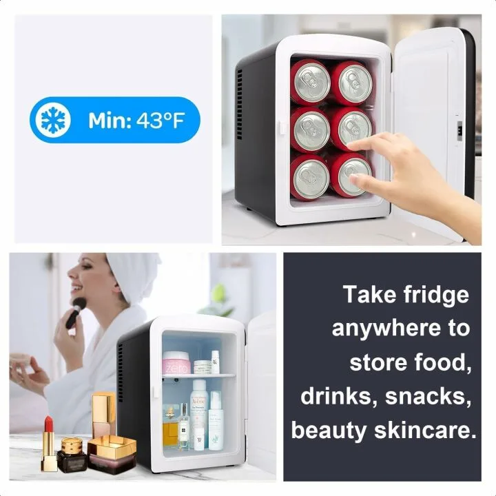 Portable Mini Fridge for Skincare - 4L Cooler