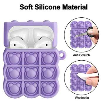 ELOVEN for AirPods Case Protective Case with Keychain Cute Cartoon Case Soft Silicone Cover Flexible...