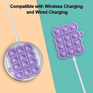 ELOVEN for AirPods Case Protective Case with Keychain Cute Cartoon Case Soft Silicone Cover Flexible Skin AirPods Accessories Full Body Protection Shockproof Case for AirPods 2/1 Purple