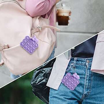 ELOVEN for AirPods Case Protective Case with Keychain Cute Cartoon Case Soft Silicone Cover Flexible Skin AirPods Accessories Full Body Protection Shockproof Case for AirPods 2/1 Purple