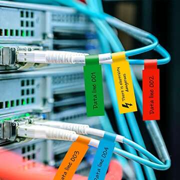 480 Pcs Waterproof Cable Labels Tags in 8 Colors