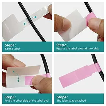 480 Pcs Waterproof Cable Labels Tags in 8 Colors