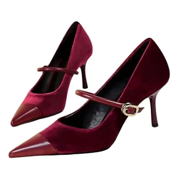 Women’s Burgundy Pointed Toe Stiletto Heels