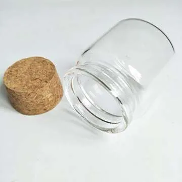 Luo House 3pcs Small Glass Jars with Cork Stopper 50ml