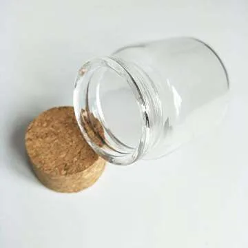 Luo House 3pcs Small Glass Jars with Cork Stopper 50ml