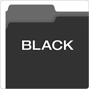 Pendaflex File Folders Letter Size - 1/3-Cut Tab -Interior Folders for Documents - Black - 100 Per Box