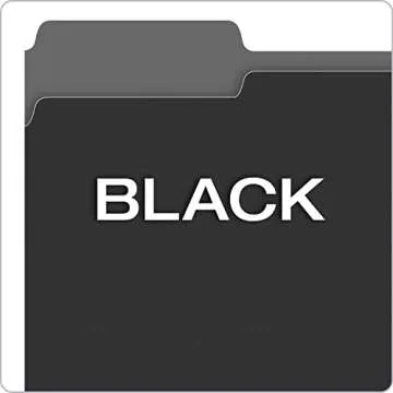 Pendaflex File Folders Letter Size - 1/3-Cut Tab -Interior Folders for Documents - Black - 100 Per Box