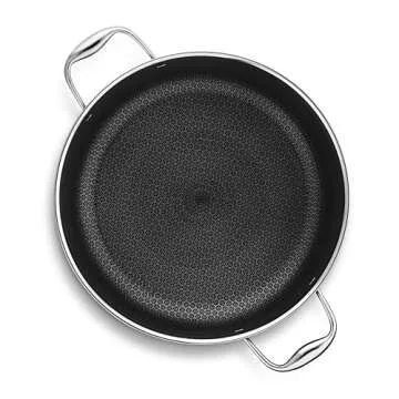 HexClad Hybrid Nonstick 10-Quart Stockpot with Tempered Glass Lid, Dishwasher Safe, Induction Ready, Compatible with All Cooktops