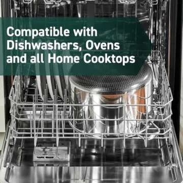 HexClad Hybrid Nonstick 10-Quart Stockpot with Tempered Glass Lid, Dishwasher Safe, Induction Ready, Compatible with All Cooktops