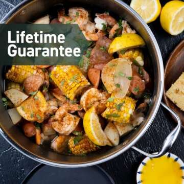 HexClad Hybrid Nonstick 10-Quart Stockpot with Tempered Glass Lid, Dishwasher Safe, Induction Ready, Compatible with All Cooktops