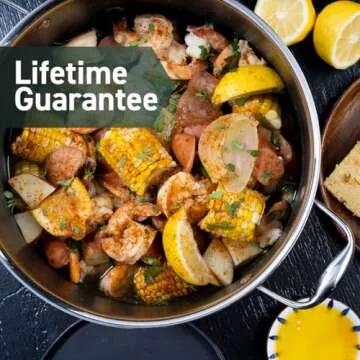 HexClad Hybrid Nonstick 10-Quart Stockpot with Tempered Glass Lid, Dishwasher Safe, Induction Ready, Compatible with All Cooktops