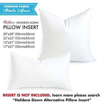 Hofdeco Tropical Pillow Cover ONLY, Green Banana Leaf, 20"x20"