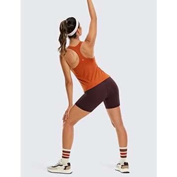 CRZ YOGA Women's High Waist Biker Shorts 6'' - Dark Russet