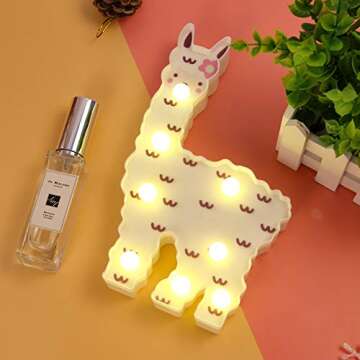 WHATOOK Llama Night Light, Llama Gifts for Girls, LED Alpaca Night Lamp for Kids Bedroom, Light Up L...