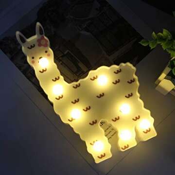 WHATOOK Llama Night Light, Llama Gifts for Girls, LED Alpaca Night Lamp for Kids Bedroom, Light Up Llama Decor Signs Wall Table Bedside Decoration for Girls Room, Christmas Birthday Llama Gifts
