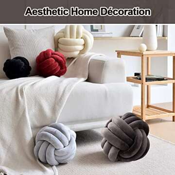 ZAKUN Knot Pillow Ball, Soft Round Throw Pillow Cushion Home Decorative Ball Pillows, Handmade Plush...