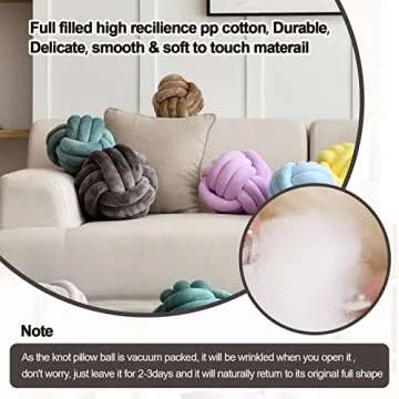 ZAKUN Knot Pillow Ball, Soft Round Throw Pillow Cushion Home Decorative Ball Pillows, Handmade Plush Throw Knotted Pillow for Home Décor Children Play Knot Ball