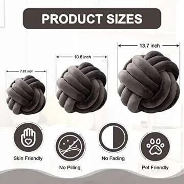 ZAKUN Knot Pillow Ball, Soft Round Throw Pillow Cushion Home Decorative Ball Pillows, Handmade Plush Throw Knotted Pillow for Home Décor Children Play Knot Ball
