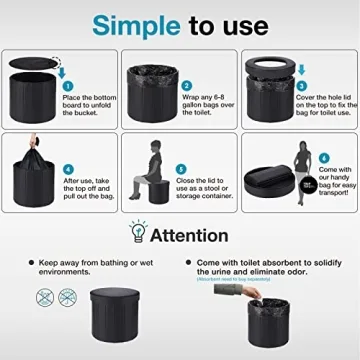 Portable Folding Toilet for Travel Camping and Emergencies