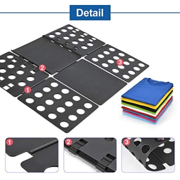 T shirt Folding Board T shirt Folder Clothes Folder Laundry Organizer Easy and Fast for Kid and Adult to Fold Clothes Black