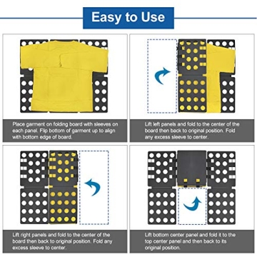 T shirt Folding Board T shirt Folder Clothes Folder Laundry Organizer Easy and Fast for Kid and Adult to Fold Clothes Black