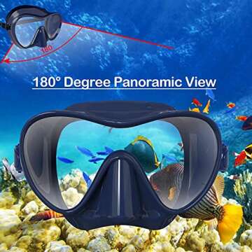 Bairuifu Snorkel Mask, 100% Food Grade Silicone Full Dry Top Snorkel Set Anti-Fog Scuba Mask, Professional Snorkeling Gear for Adults