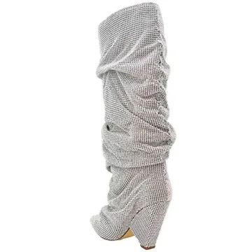 Glamorous BeneModa Women's Rhinestone High Heel Boots