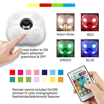 HONWELL Color Changing Patio Umbrella Lights with Remote