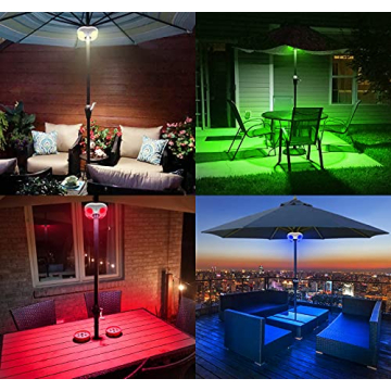 HONWELL Color Changing Patio Umbrella Lights with Remote