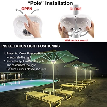 HONWELL Color Changing Patio Umbrella Lights with Remote