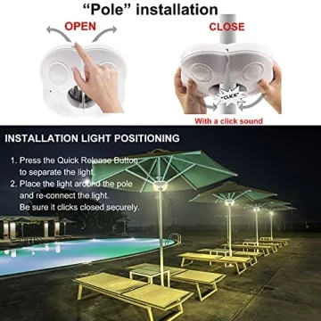 HONWELL Color Changing Patio Umbrella Lights with Remote