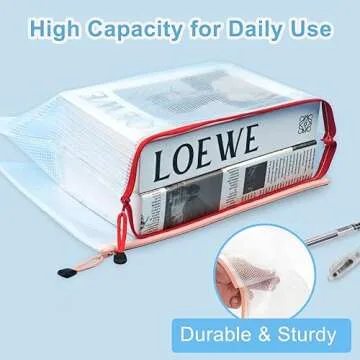 wegoup 30 Pcs Mesh Zipper Bags, 9 Colors, 9 Sizes Waterproof Plastic Zipper Pouches, Multipurpose for Organizing, Home, School, Office, and Travel Storage